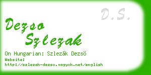 dezso szlezak business card