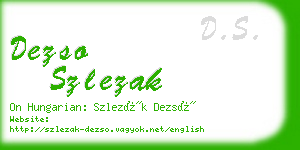 dezso szlezak business card